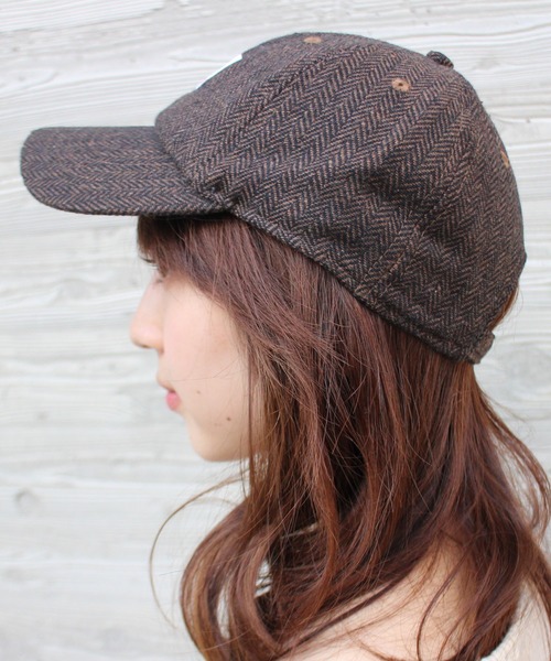 DEAD TOUR TRUCKING（デッドツアートラッキング）の「ヘリンボーン　ベースボールキャップ（キャップ・レディース・チャコール/ブラウン・FREE）」の2枚目の写真