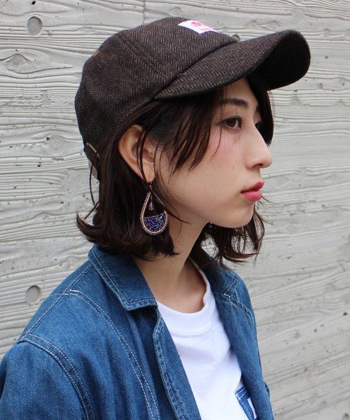 DEAD TOUR TRUCKING（デッドツアートラッキング）の「ヘリンボーン　ベースボールキャップ（キャップ・レディース・チャコール/ブラウン・FREE）」の8枚目の写真