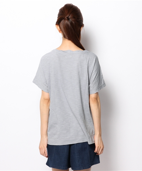 coen（コーエン）の「スラブVネックカットソー（Tシャツ/カットソー・レディース・ホワイト/ライトグレー/イエロー/ブラック・フリー）」の9枚目の写真