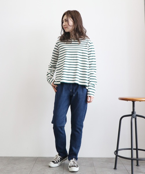 AMERICAN HOLIC(アメリカンホリック)の「ボーダーAラインフレアプルオーバー *(Tシャツ/カットソー・レディース・ブラック/ネイビー/オフホワイト/ピンク/ブルー/グリーン/LT.Gray・MEDIUM/LARGE)」の17枚目の写真