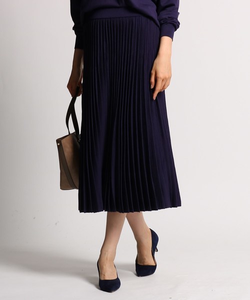 セール L ウールニットプリーツスカート スカート Indivi インディヴィ のファッション通販 Zozotown
