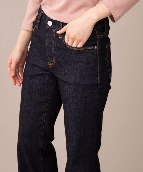 Munich(ミューニック)の「ウォッシュ10.5ozハイブリッドデニム フレアパンツ(デニムパンツ・レディース・ブラック/インディゴブルー・S/M/XS/XXS)」の10枚目の写真