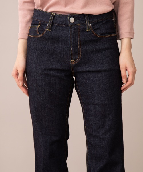 Munich(ミューニック)の「ウォッシュ10.5ozハイブリッドデニム フレアパンツ(デニムパンツ・レディース・ブラック/インディゴブルー・S/M/XS/XXS)」の9枚目の写真