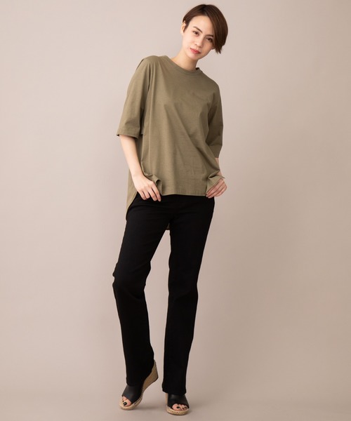 Munich(ミューニック)の「ウォッシュ10.5ozハイブリッドデニム フレアパンツ(デニムパンツ・レディース・ブラック/インディゴブルー・S/M/XS/XXS)」の19枚目の写真