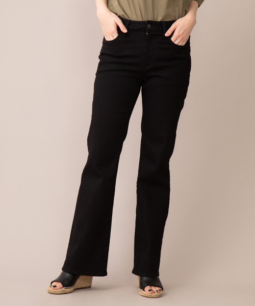 Munich(ミューニック)の「ウォッシュ10.5ozハイブリッドデニム フレアパンツ(デニムパンツ・レディース・ブラック/インディゴブルー・S/M/XS/XXS)」の20枚目の写真