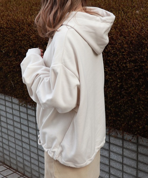 PairPair（ペアペア）の「カラバリ裏毛ドロストパーカー（パーカー・レディース・ライトブルー/ブラック/ライトグリーン/アイボリー/モカ・FREE）」の13枚目の写真