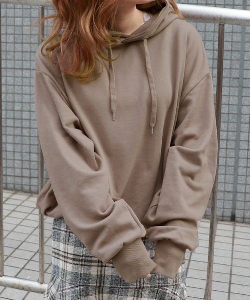 PairPair（ペアペア）の「カラバリ裏毛ドロストパーカー（パーカー・レディース・ライトブルー/ブラック/ライトグリーン/アイボリー/モカ・FREE）」の16枚目の写真