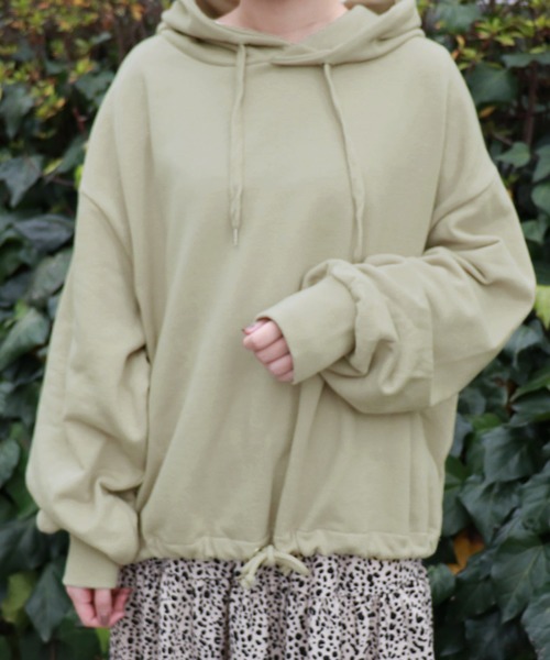 PairPair（ペアペア）の「カラバリ裏毛ドロストパーカー（パーカー・レディース・ライトブルー/ブラック/ライトグリーン/アイボリー/モカ・FREE）」の20枚目の写真