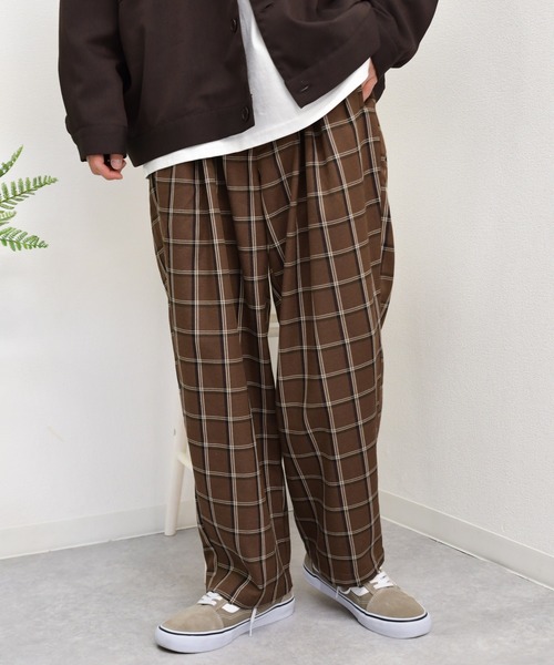kutir(クティール)の「1タックチェックパンツ(その他パンツ・メンズ・ダークブラウン/ネイビー/グレー・SMALL/MEDIUM/LARGE)」の3枚目の写真