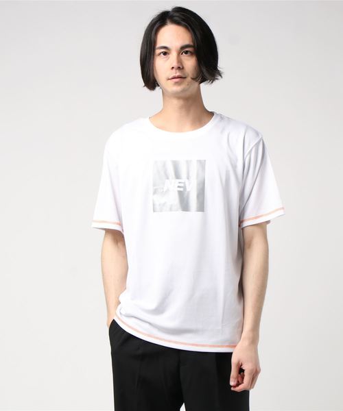 NEV(ネブ)の「DRY MESH リフレクターロゴプリント 半袖Tシャツ カットソー(Tシャツ/カットソー・メンズ・ネイビー/ブラック/オフホワイト・L/XL/M)」の18枚目の写真
