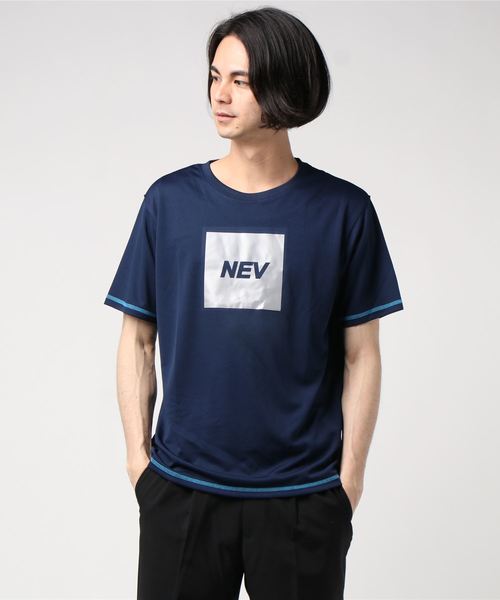 NEV(ネブ)の「DRY MESH リフレクターロゴプリント 半袖Tシャツ カットソー(Tシャツ/カットソー・メンズ・ネイビー/ブラック/オフホワイト・L/XL/M)」の20枚目の写真