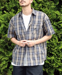 【KANGOL/カンゴール】ビッグシルエットチェックシャツ　オーバーサイズ　ワンポイント　ユニセックス