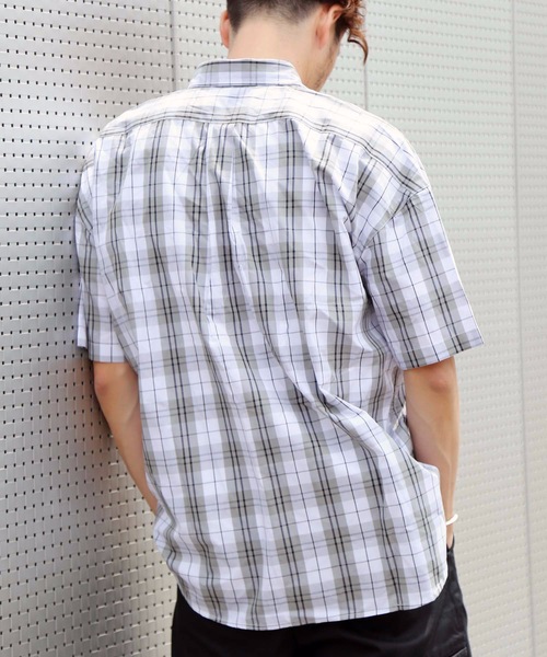 KANGOL(カンゴール)の「【KANGOL/カンゴール】ビッグシルエットチェックシャツ オーバーサイズ ワンポイント ユニセックス(シャツ/ブラウス・メンズ・ホワイト/ベージュ/ブラウン・MEDIUM/LARGE)」の13枚目の写真