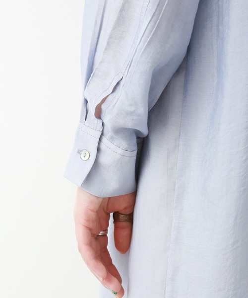 libelle more（リベル モア）の「シアーシャツ ワンピース（シャツワンピース・レディース・ブルー/ベージュ/ブラウン/オフホワイト/ネイビー・FREE）」の13枚目の写真