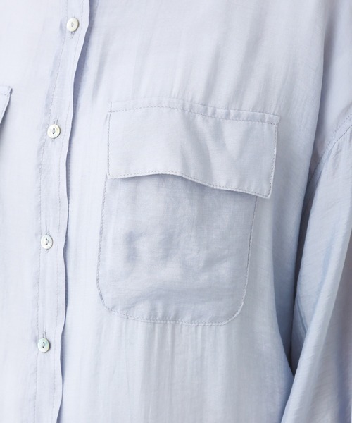 libelle more（リベル モア）の「シアーシャツ ワンピース（シャツワンピース・レディース・ブルー/ベージュ/ブラウン/オフホワイト/ネイビー・FREE）」の7枚目の写真