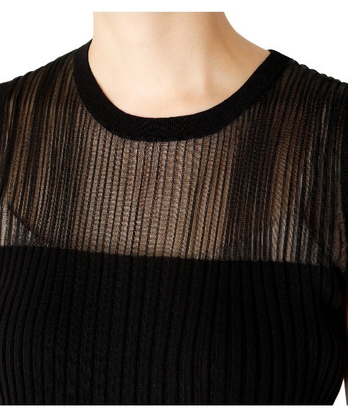 LE CIEL BLEU - Transparent Sleeveless Knit Topsベージュ LE CIEL BLEU - Transparent Sleeveless Knit Tops ベージュの