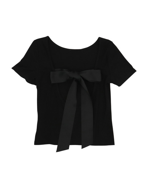 OSYAREVO(オシャレボ)の「バックオープン×リボン Tシャツ(Tシャツ/カットソー・レディース・ブラック/グレー/モカ/ブルーグリーン・FREE)」の18枚目の写真