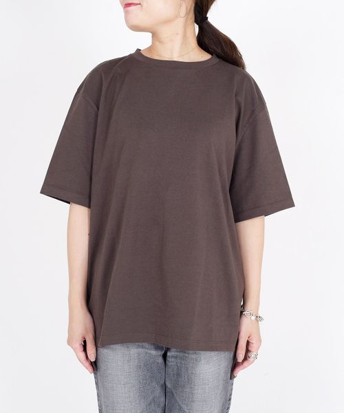 SHIPS(シップス)の「BRING Material×オーガニックコットン スリットロングTEE◇(Tシャツ/カットソー・レディース・ホワイト/ブラック/ブラウン/グリーン・ONE SIZE)」の16枚目の写真