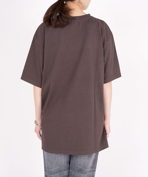 SHIPS(シップス)の「BRING Material×オーガニックコットン スリットロングTEE◇(Tシャツ/カットソー・レディース・ホワイト/ブラック/ブラウン/グリーン・ONE SIZE)」の13枚目の写真