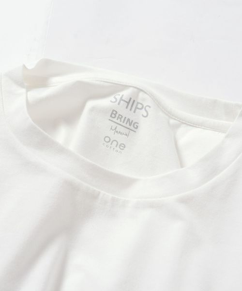 SHIPS(シップス)の「BRING Material×オーガニックコットン スリットロングTEE◇(Tシャツ/カットソー・レディース・ホワイト/ブラック/ブラウン/グリーン・ONE SIZE)」の8枚目の写真