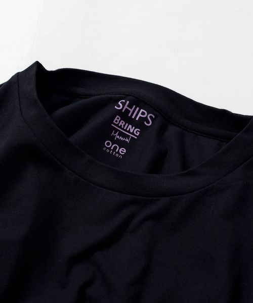 SHIPS(シップス)の「BRING Material×オーガニックコットン スリットロングTEE◇(Tシャツ/カットソー・レディース・ホワイト/ブラック/ブラウン/グリーン・ONE SIZE)」の7枚目の写真