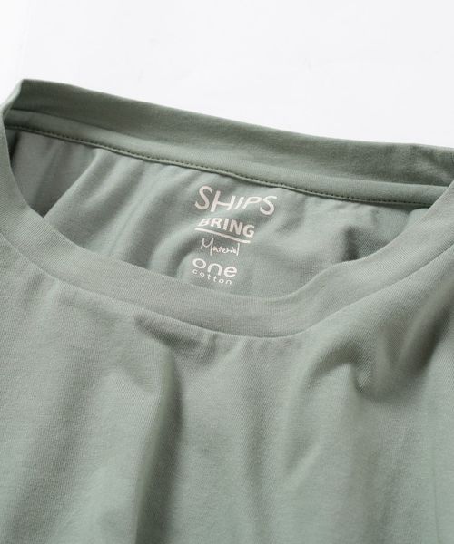 SHIPS(シップス)の「BRING Material×オーガニックコットン スリットロングTEE◇(Tシャツ/カットソー・レディース・ホワイト/ブラック/ブラウン/グリーン・ONE SIZE)」の5枚目の写真