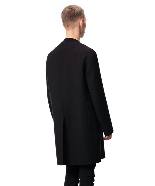 ATTACHMENT(アタッチメント)の「カツラギウールダブルフェイス ノーカラーコート(ノーカラージャケット・メンズ・ライトグレー/ブラック・1/2/3)」の4枚目の写真