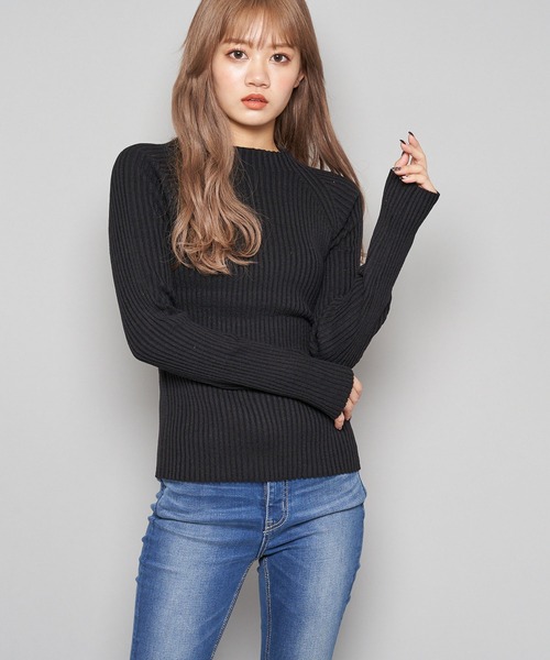 SPIRALGIRL（スパイラルガール）の「ボトルネックリブトップス（Tシャツ/カットソー・レディース・ブラック/ブラウン/オフホワイト/グリーン/パープル・FREE）」の10枚目の写真