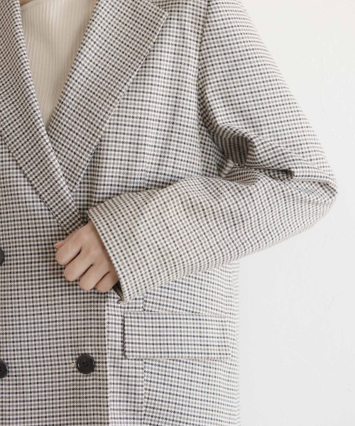 mysty woman(ミスティウーマン)の「チェックWテーラードジャケット 923499(テーラードジャケット・レディース・グリーン/ブラウン・FREE)」の18枚目の写真