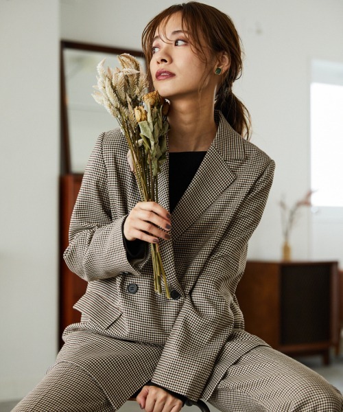 mysty woman(ミスティウーマン)の「チェックWテーラードジャケット 923499(テーラードジャケット・レディース・グリーン/ブラウン・FREE)」の17枚目の写真