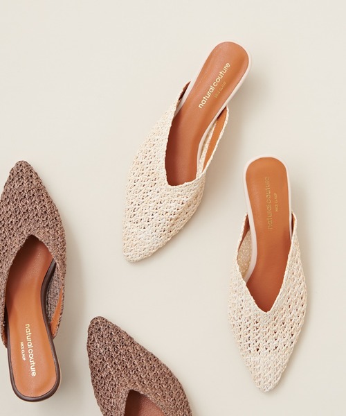 natural couture（ナチュラルクチュール）の「ウッドヒール雑材メッシュミュール（その他シューズ・レディース・アイボリー/ブラック/ブラウン・MEDIUM/LARGE）」の10枚目の写真