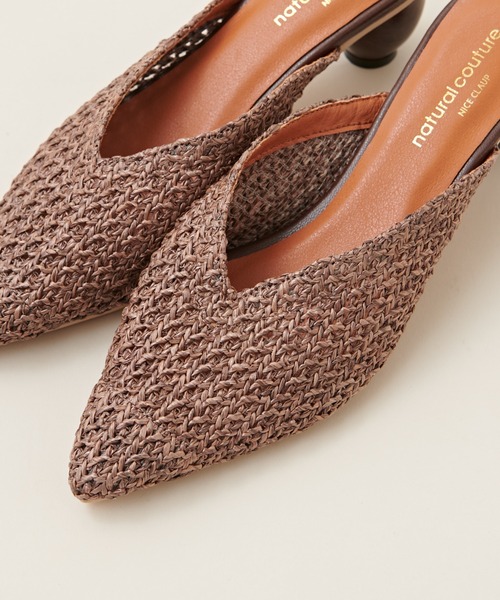 natural couture（ナチュラルクチュール）の「ウッドヒール雑材メッシュミュール（その他シューズ・レディース・アイボリー/ブラック/ブラウン・MEDIUM/LARGE）」の7枚目の写真