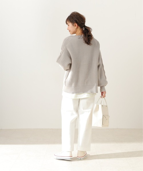 SLOBE IENA(スローブイエナ)の「5G袖ケーブルカーディガン【手洗い可能】◆(カーディガン/ボレロ・レディース・アイボリー/ベージュ・FREE)」の6枚目の写真