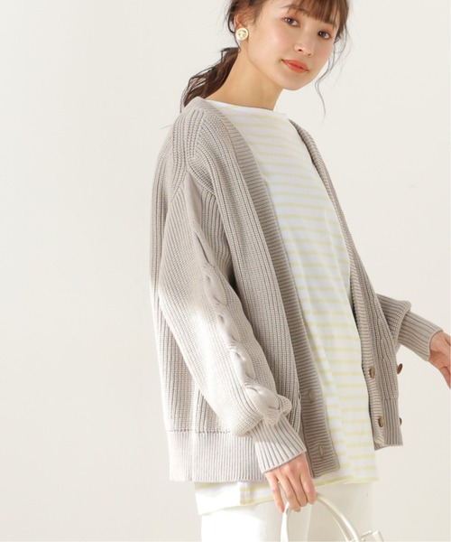 SLOBE IENA(スローブイエナ)の「5G袖ケーブルカーディガン【手洗い可能】◆(カーディガン/ボレロ・レディース・アイボリー/ベージュ・FREE)」の21枚目の写真