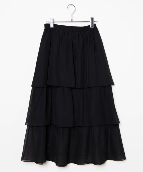 WEGO（ウィゴー）の「WEGO/ティアードロングスカート（スカート・レディース・ブラック/サックスブルー/アイボリー/アニマル・FREE）」の9枚目の写真