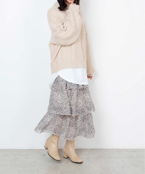 WEGO（ウィゴー）の「WEGO/ティアードロングスカート（スカート・レディース・ブラック/サックスブルー/アイボリー/アニマル・FREE）」の18枚目の写真