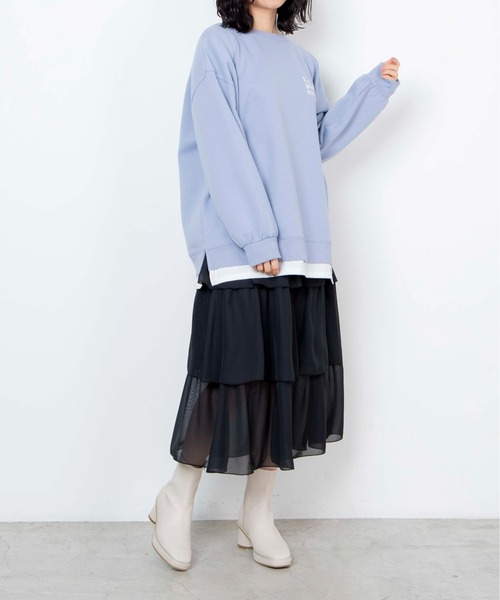 WEGO（ウィゴー）の「WEGO/ティアードロングスカート（スカート・レディース・ブラック/サックスブルー/アイボリー/アニマル・FREE）」の11枚目の写真