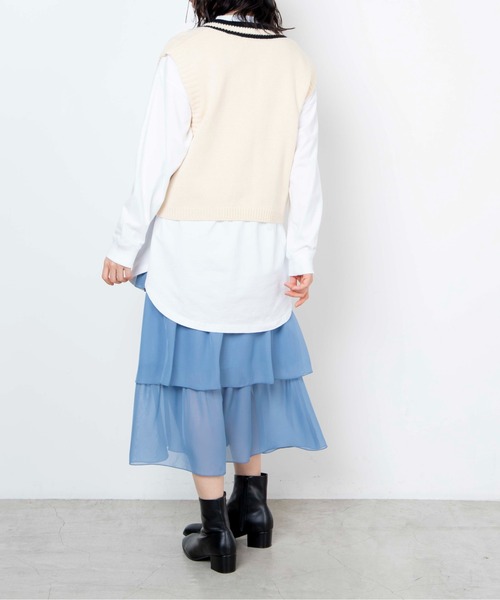 WEGO（ウィゴー）の「WEGO/ティアードロングスカート（スカート・レディース・ブラック/サックスブルー/アイボリー/アニマル・FREE）」の15枚目の写真