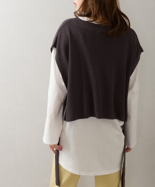 SpRay(スプレイ)の「サイドリボンベストアンサンブル(アンサンブル・レディース・ベージュ/ブルー系その他/グリーン/アイボリー/スミクロ・FREE)」の11枚目の写真