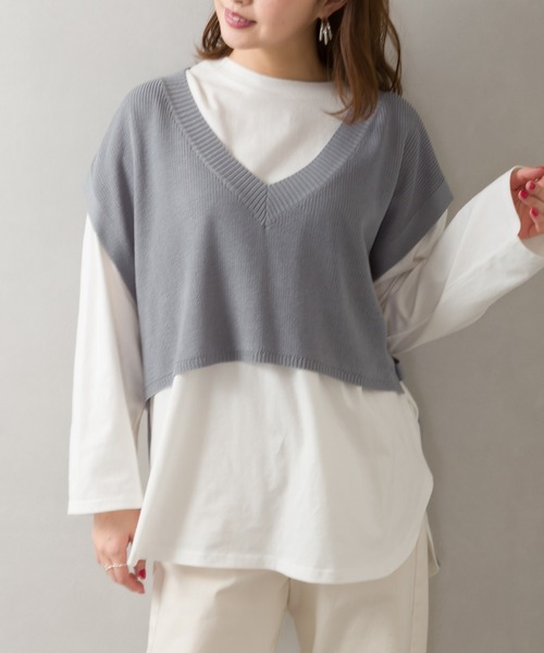 SpRay(スプレイ)の「サイドリボンベストアンサンブル(アンサンブル・レディース・ベージュ/ブルー系その他/グリーン/アイボリー/スミクロ・FREE)」の21枚目の写真