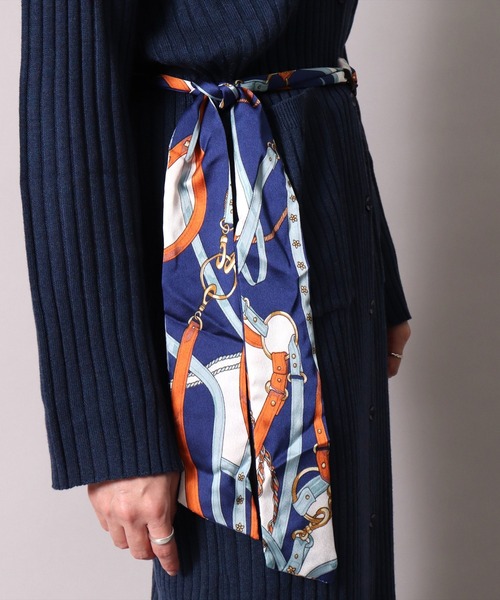 BAYBLO（ベイブロ）の「(CR)チェーン 柄 プリント スカーフ リボン