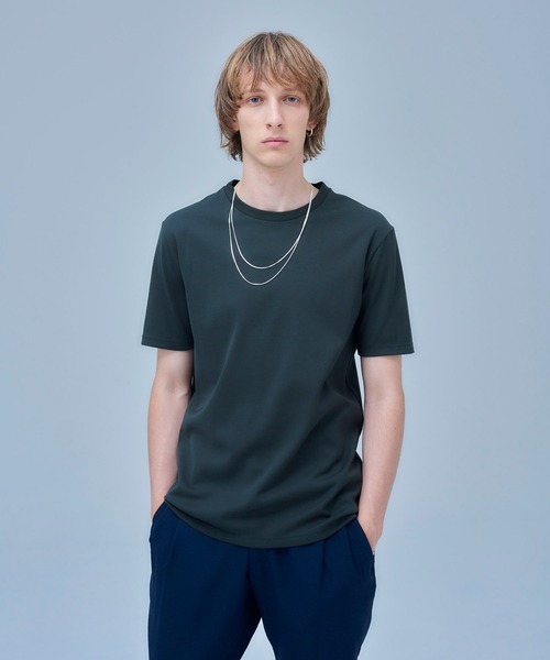 UNITED TOKYO◆テクノラマスムスクルーネックTシャツ/3/コットン/BLK/無地/406226001