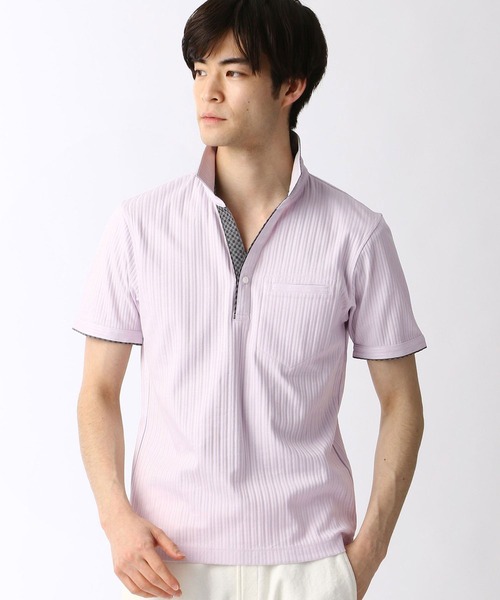 NICOLE CLUB FOR MEN（ニコルクラブフォーメン）の「スキッパ－ポロシャツ（ポロシャツ・メンズ・ホワイト/ブラック/ネイビー/サックスブルー/ラベンダー・MEDIUM/LARGE/X-LARGE/XX-LARGE）」の5枚目の写真