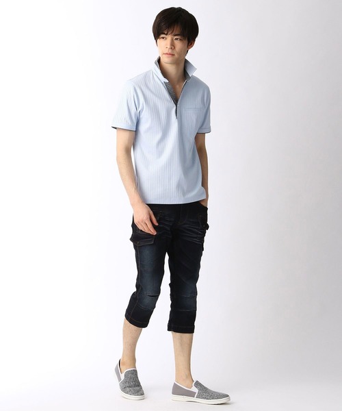 NICOLE CLUB FOR MEN（ニコルクラブフォーメン）の「スキッパ－ポロシャツ（ポロシャツ・メンズ・ホワイト/ブラック/ネイビー/サックスブルー/ラベンダー・MEDIUM/LARGE/X-LARGE/XX-LARGE）」の7枚目の写真