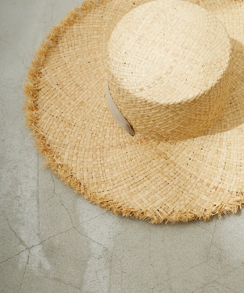 Birthday room（バースデイルーム）の「リボン付きラフィアハット（ハット・レディース・ブラック/グレイッシュベージュ・FREE）」の9枚目の写真