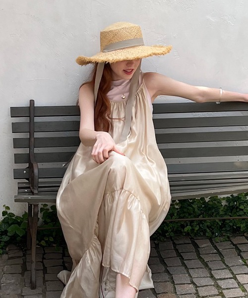 Birthday room（バースデイルーム）の「リボン付きラフィアハット（ハット・レディース・ブラック/グレイッシュベージュ・FREE）」の19枚目の写真