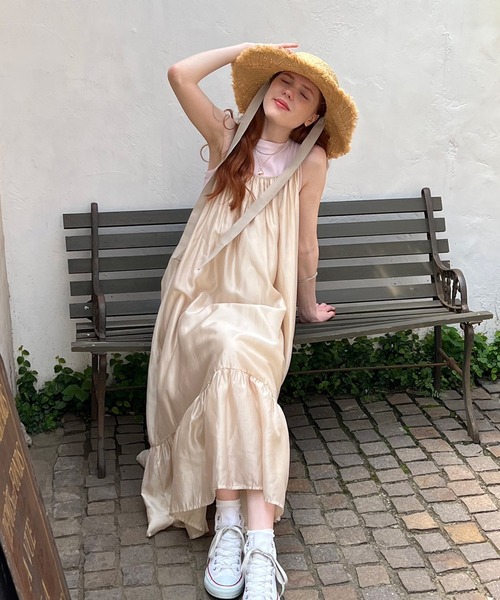 Birthday room（バースデイルーム）の「リボン付きラフィアハット（ハット・レディース・ブラック/グレイッシュベージュ・FREE）」の18枚目の写真