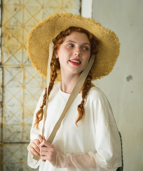 Birthday room（バースデイルーム）の「リボン付きラフィアハット（ハット・レディース・ブラック/グレイッシュベージュ・FREE）」の13枚目の写真