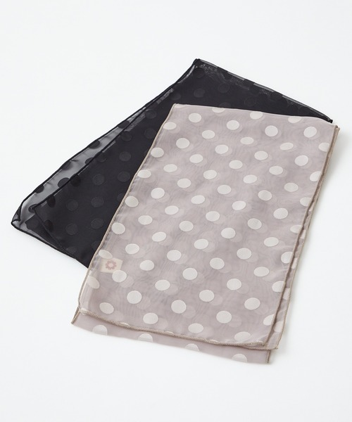 ふりふ(フリフ)の「オパールドット半襟(和装小物・レディース・ブラック/グレイッシュベージュ・FREE)」の2枚目の写真