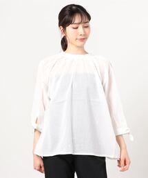 NAVY | 袖リボン デザイン袖 7分袖ブラウス(シャツ/ブラウス)